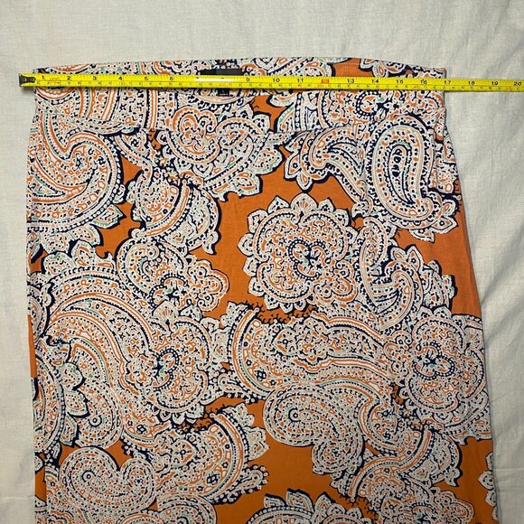 The Limited Orange Paisley Maxi Skirt Womens L Elastic Pull On Waist Paneled EUC - Picture 8 of 8